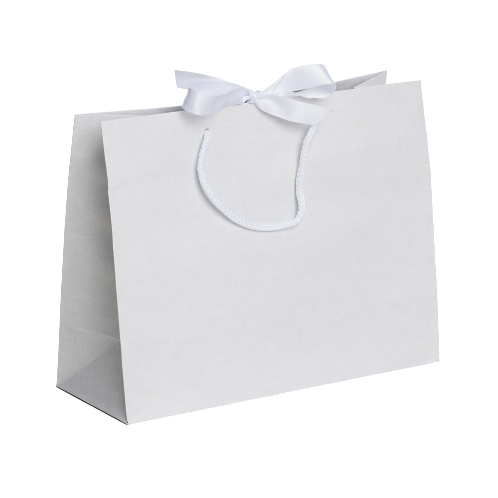 White Recycled Carriers with Ribbon Ties