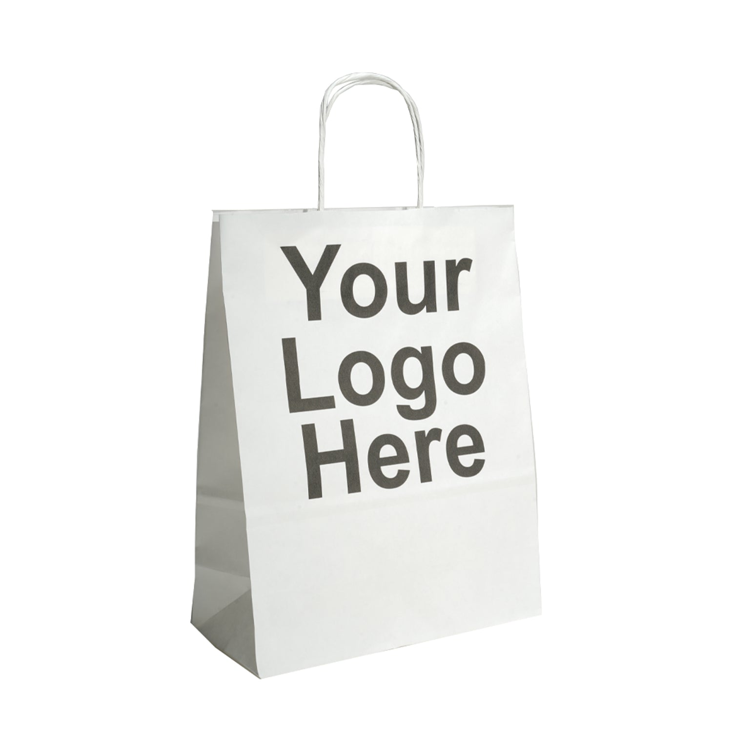 Printed White Kraft Twisted Handle Carrier Bags (3 SIZES)