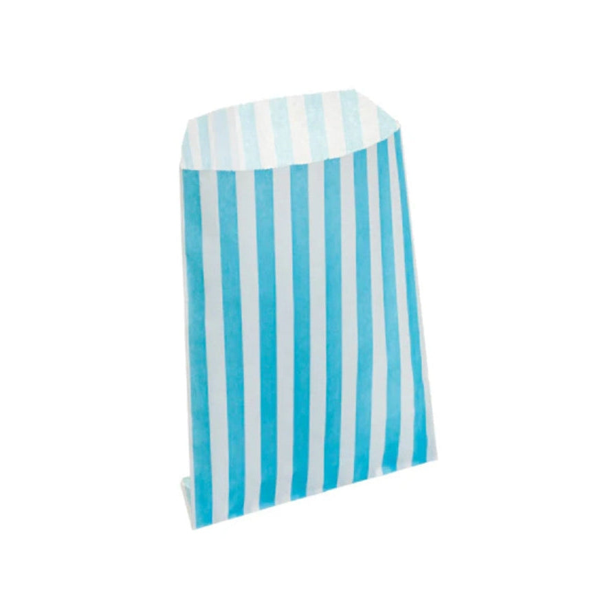 Aqua Candy Stripe Counter Bags 13x18cm (1000 per pack)