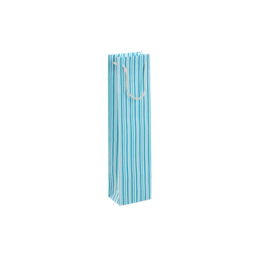 Aquamarine Stripe Wine Bottle Bag