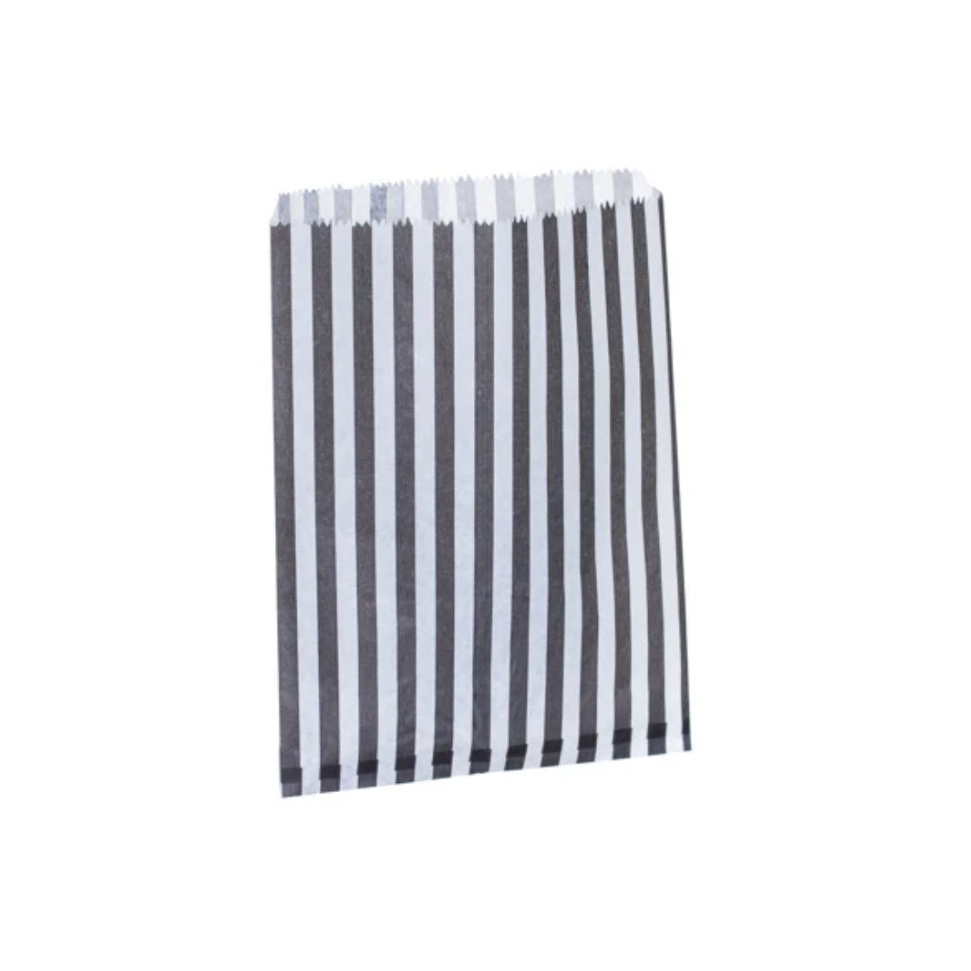 Black Candy Stripe Counter Bags 18x23cm (1000 per pack)