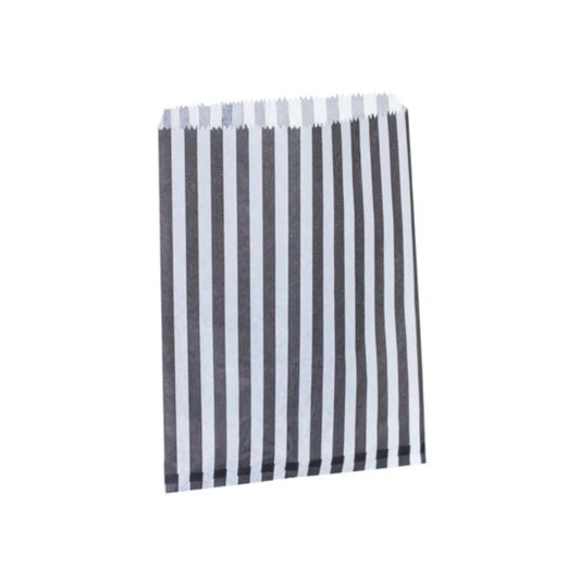 Black Candy Stripe Counter Bags 18x23cm (1000 per pack)