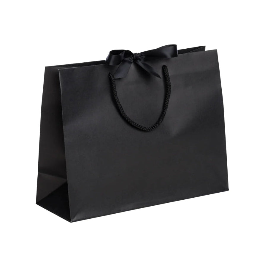 Black Landscape Recycled Carrier Bag with Ribbon (320x120x250mm)