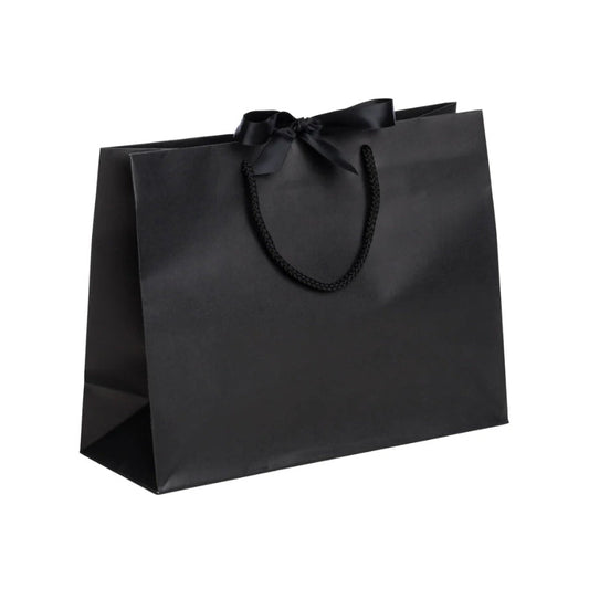 Black Landscape Recycled Carrier Bag with Ribbon (320x120x250mm)