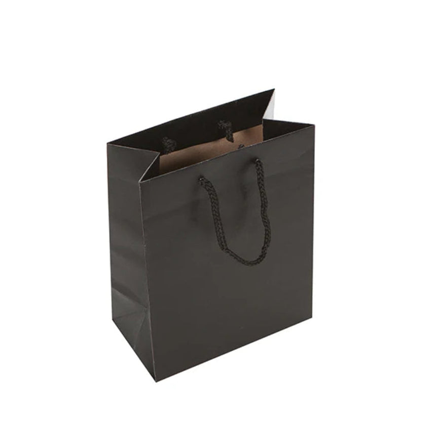 Black Recycled Carrier with Rope Handles 18x10x23cm
