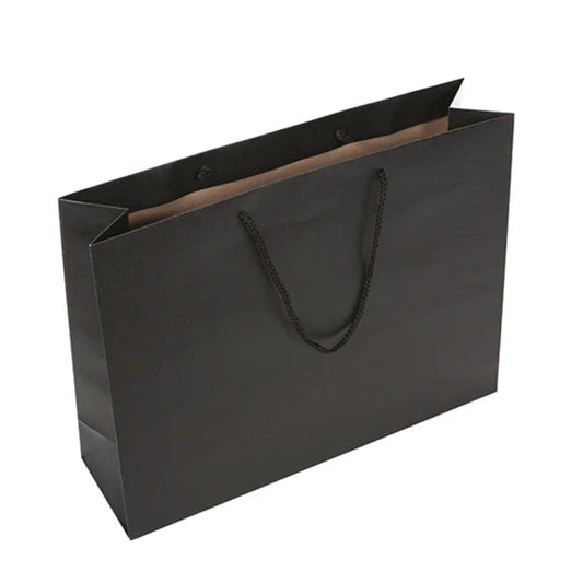 Black Recycled Carrier with Rope Handles 42x12x32cm