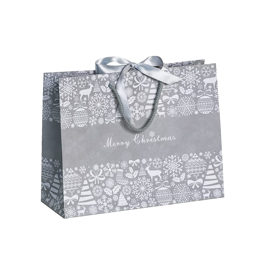 Christmas Frieze Landscape Recycled Carrier with Ribbon 320x120x250mm