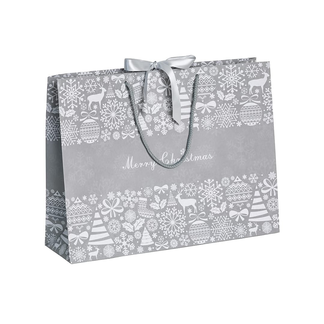 Frieze Landscape Recycled Christmas Gift Bags with Ribbon 420x120x320mm