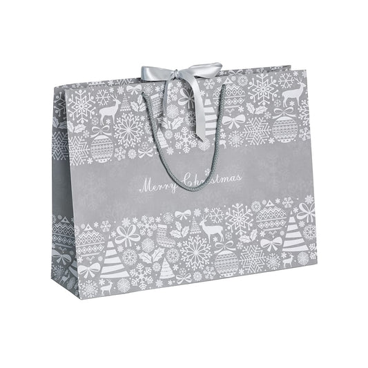 Frieze Landscape Recycled Christmas Gift Bags with Ribbon 420x120x320mm