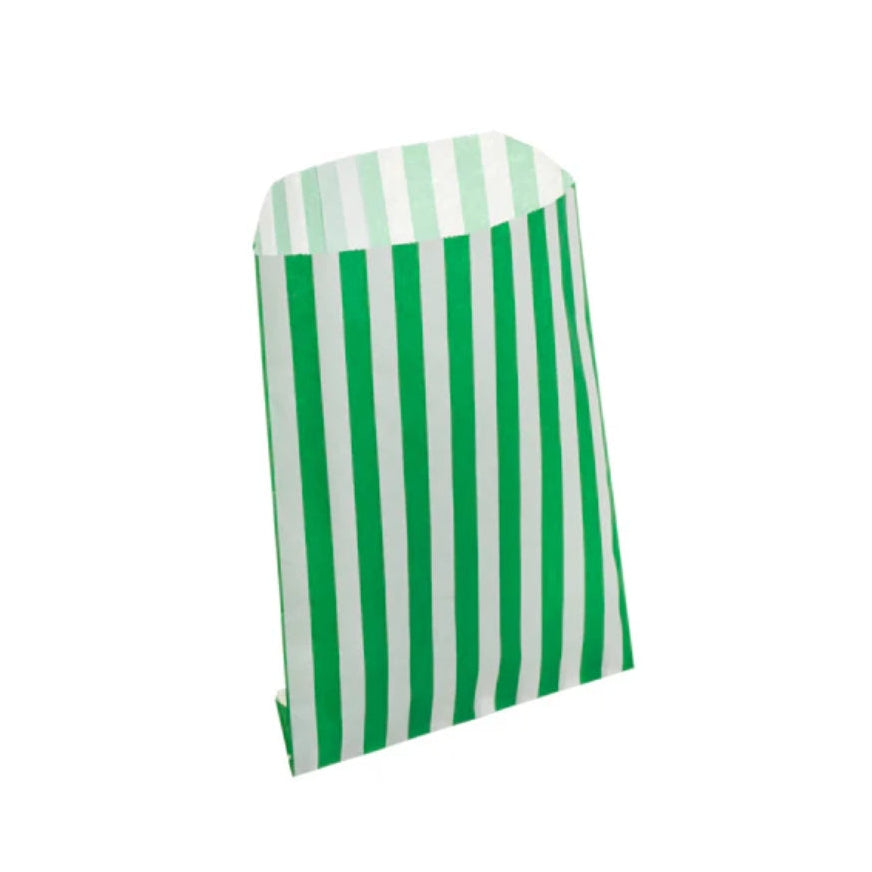 Green Candy Stripe Counter Bags 13x18cm (1000 per pack)