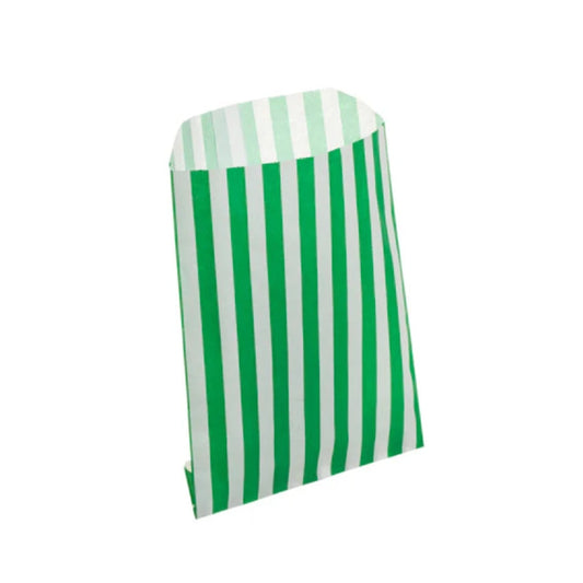 Green Candy Stripe Counter Bags 13x18cm (1000 per pack)