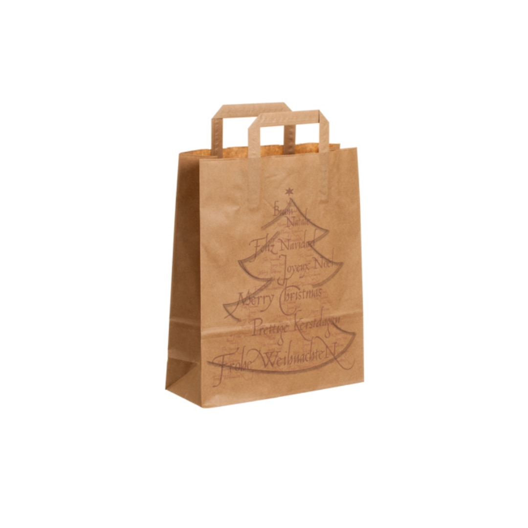 Kraft Christmas Tree Paper Bag 26x10x33cm