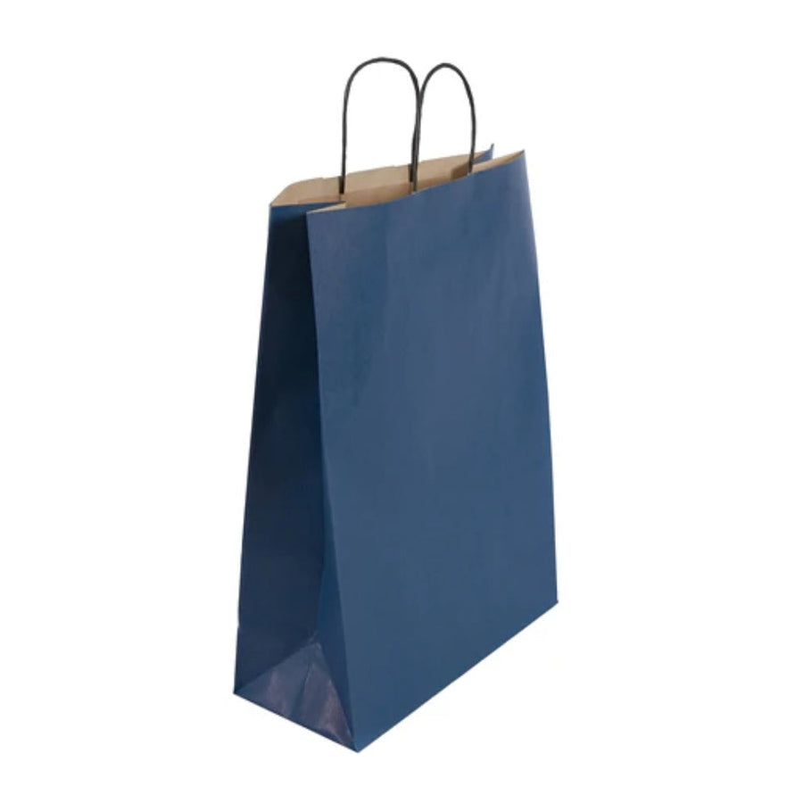 Large Blue Twist Handle Paper Bag (32x14x42cm)