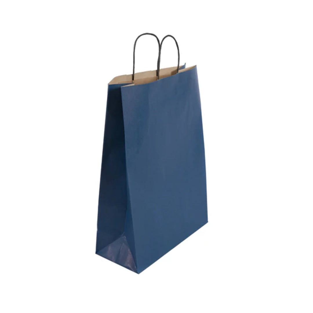 Large Blue Twist Handle Paper Bag (32x14x42cm)