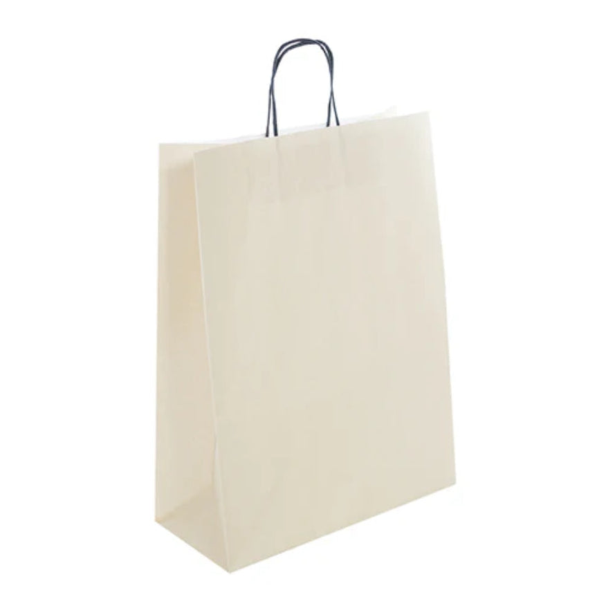 Large Cream Twist Handle Bag (32x14x42cm)