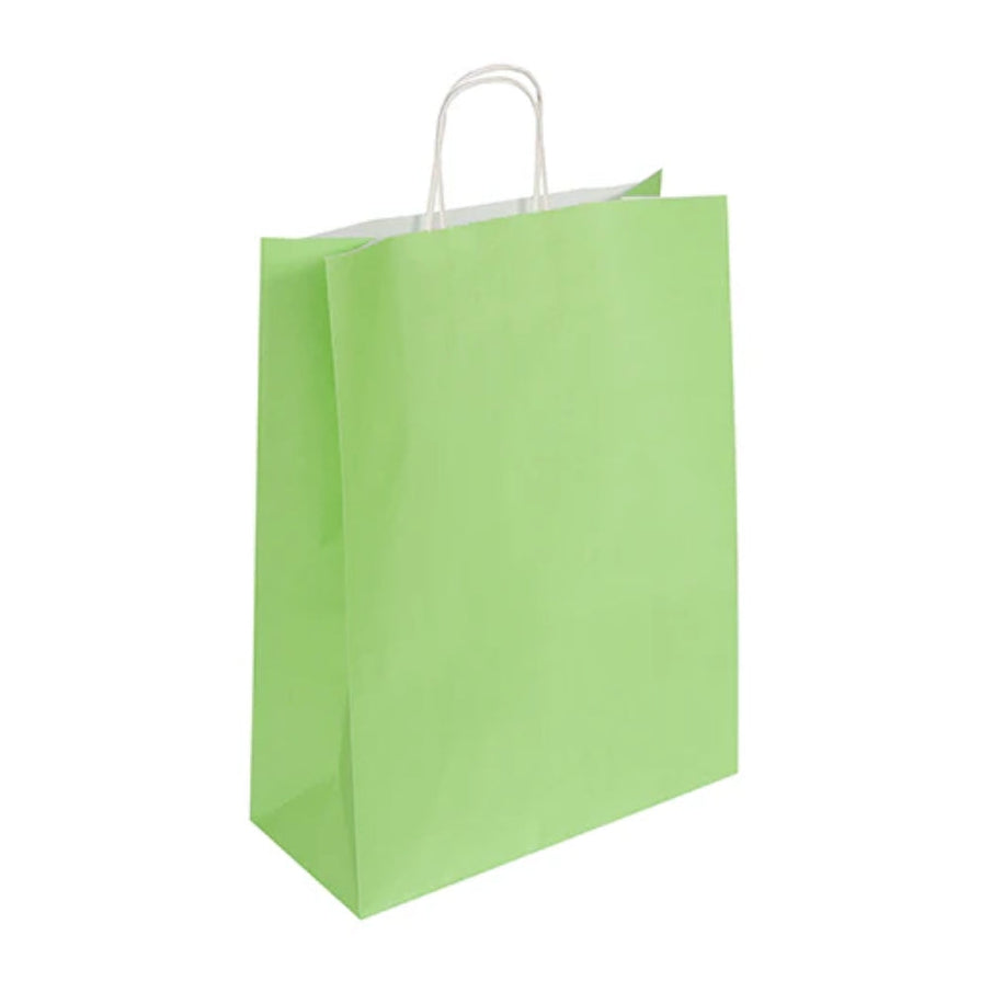 Large Lime Green Twist Handle Bag (32x14x42cm)