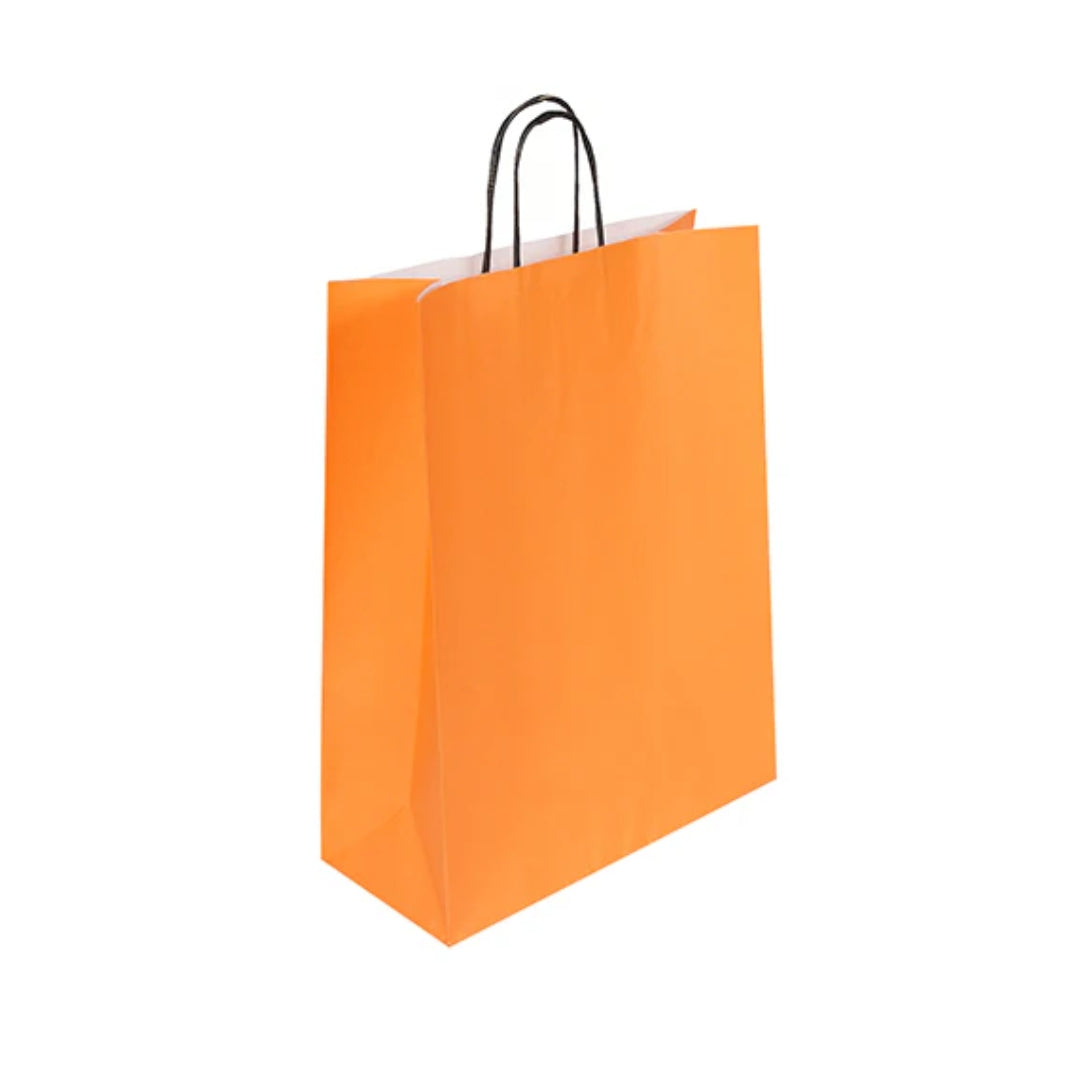 Large Orange Twist Handle Bag (32x14x42cm) – Big Brown Carrier Bag