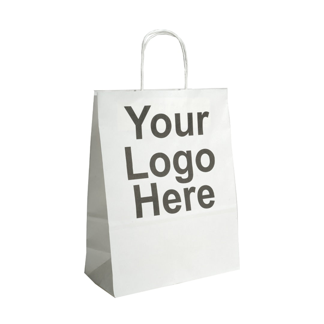 Large White Kraft Carriers 32x14x42cm Printed Black