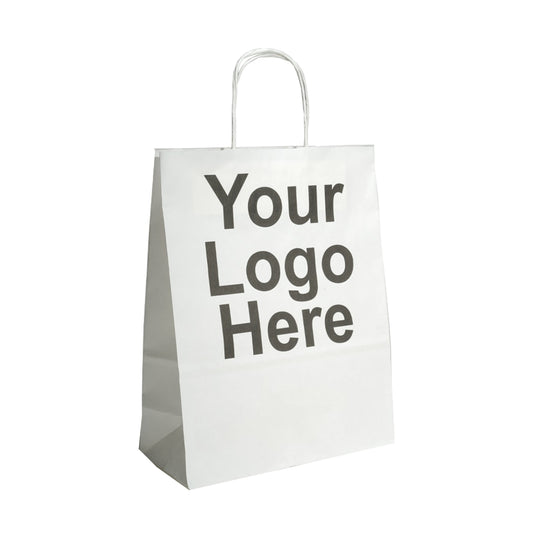 Large White Kraft Carriers 32x14x42cm Printed Black