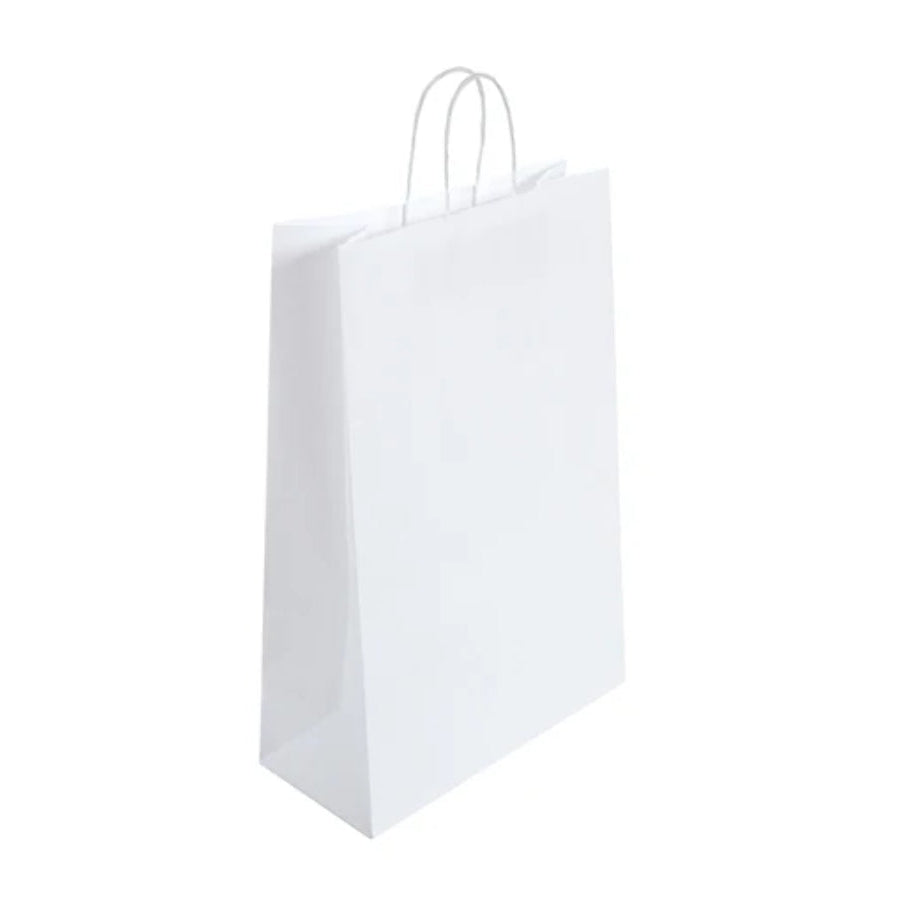 Large White Twist Handle Bag (32x14x42cm)
