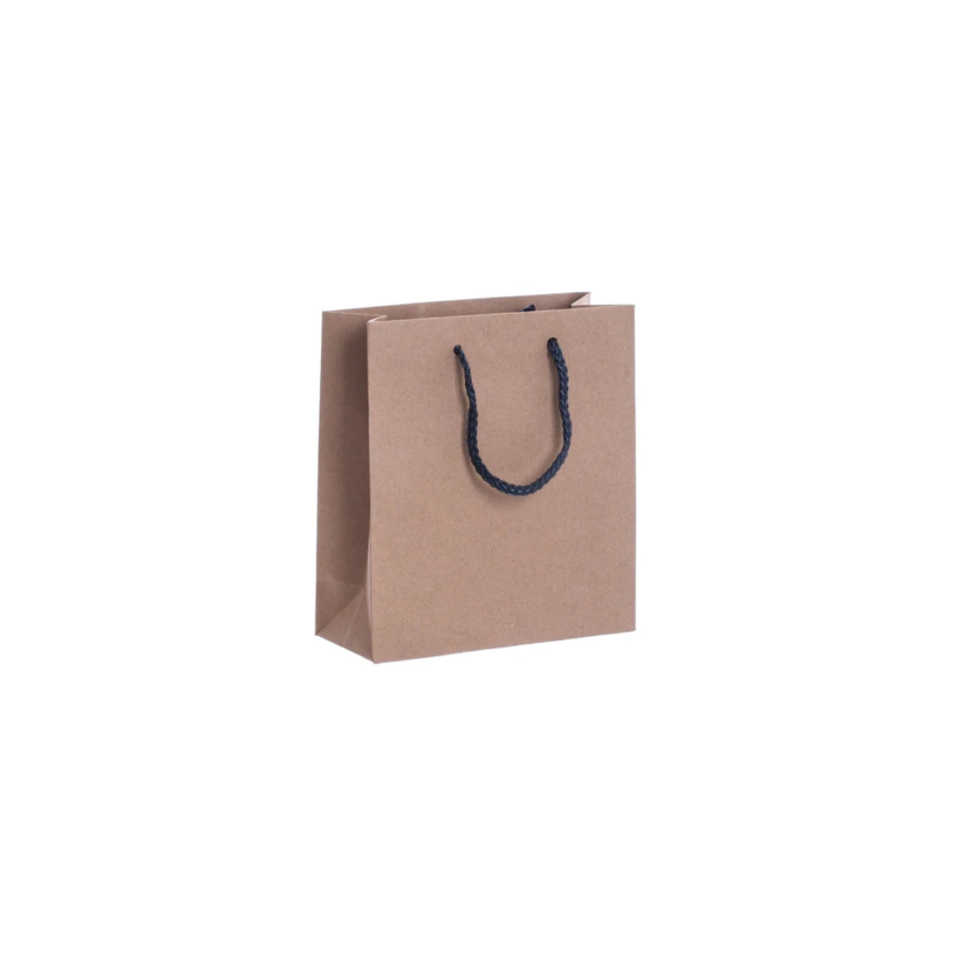 Luxury Recycled Bag with Charcoal Grey Rope Handles (190x80x210mm)