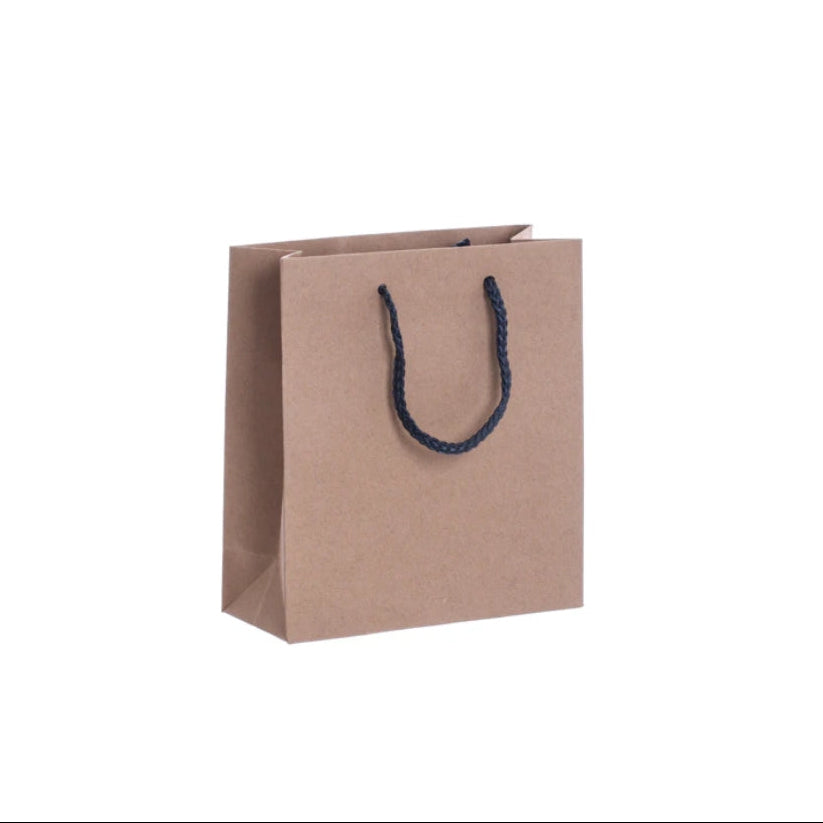 Luxury Recycled Bag with Charcoal Grey Rope Handles (190x80x210mm)