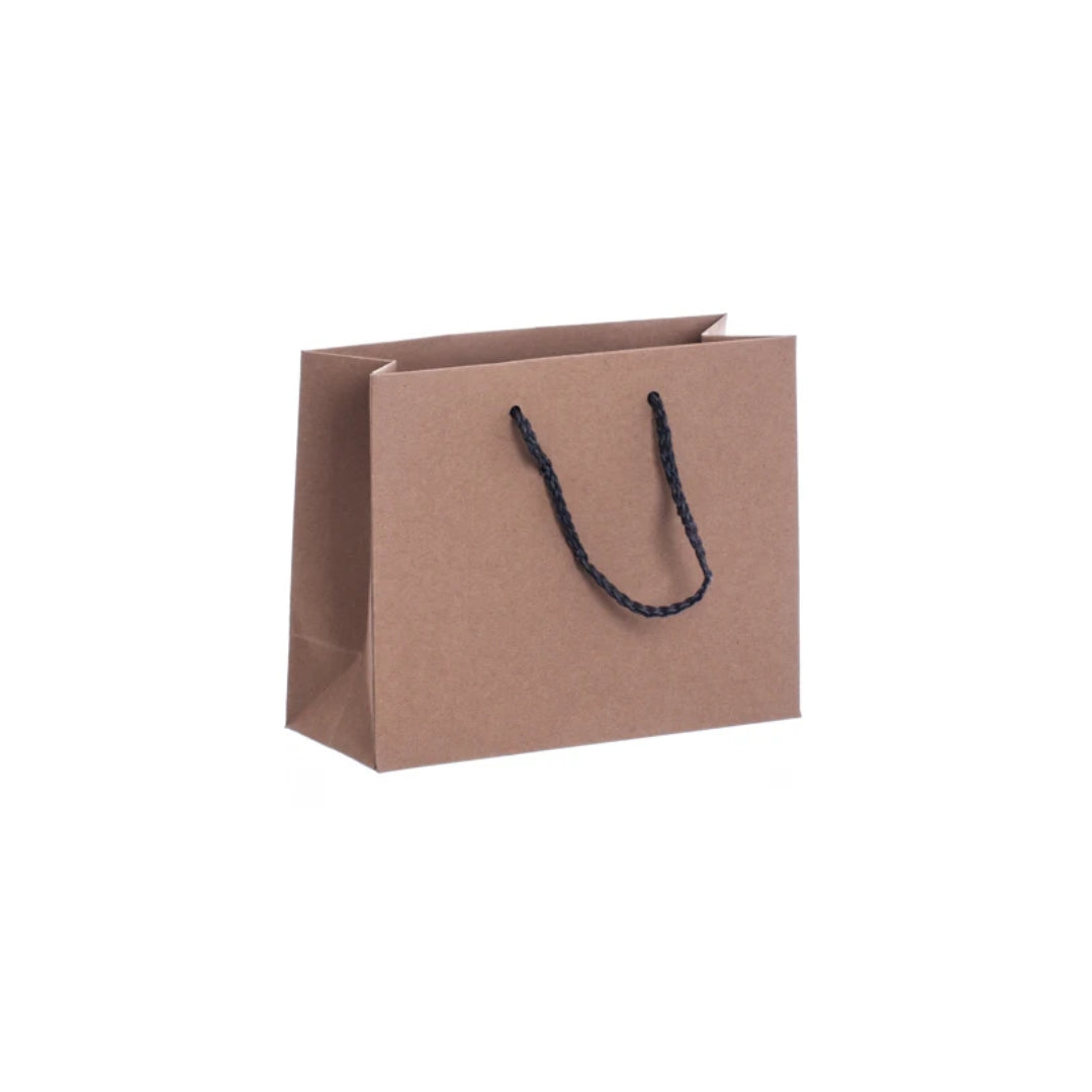 Luxury Recycled Carrier with Charcoal Grey Rope Handles 200x80x160mm