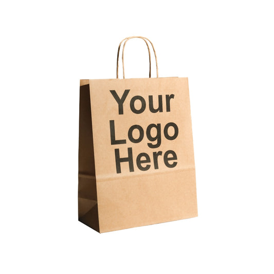 Medium Brown Kraft Carriers 24x11x31cm Printed Black