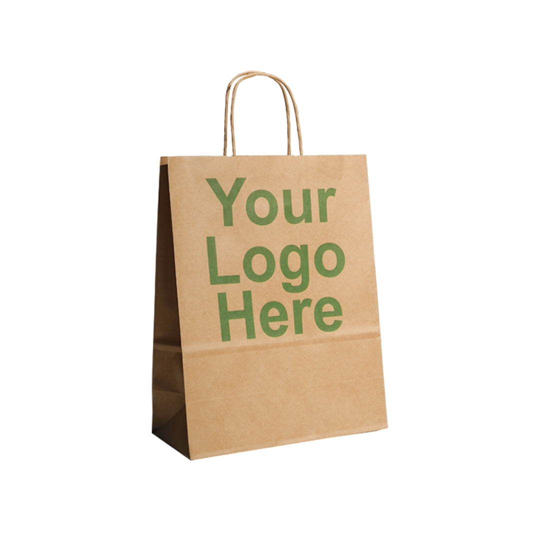 Medium Brown Kraft Carriers 24x11x31cm Printed Full Colour