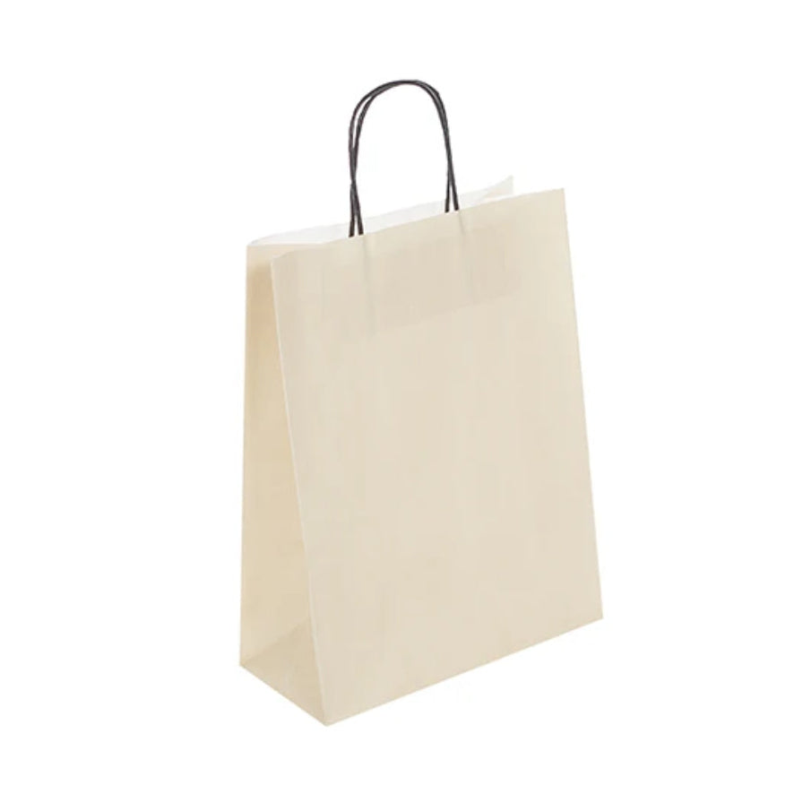 Medium Cream Twist Handle Bag (24x11x31cm)
