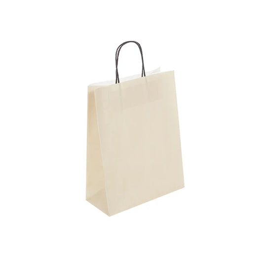 Medium Cream Twist Handle Bag (24x11x31cm)