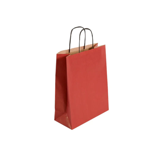Medium Red Twist Handle Bag (24x11x31cm)