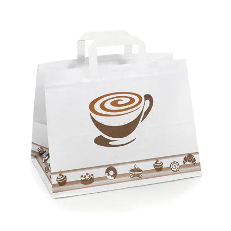 Mocha Patisserie Flat Handle Takeaway Bags (317x218x245mm)