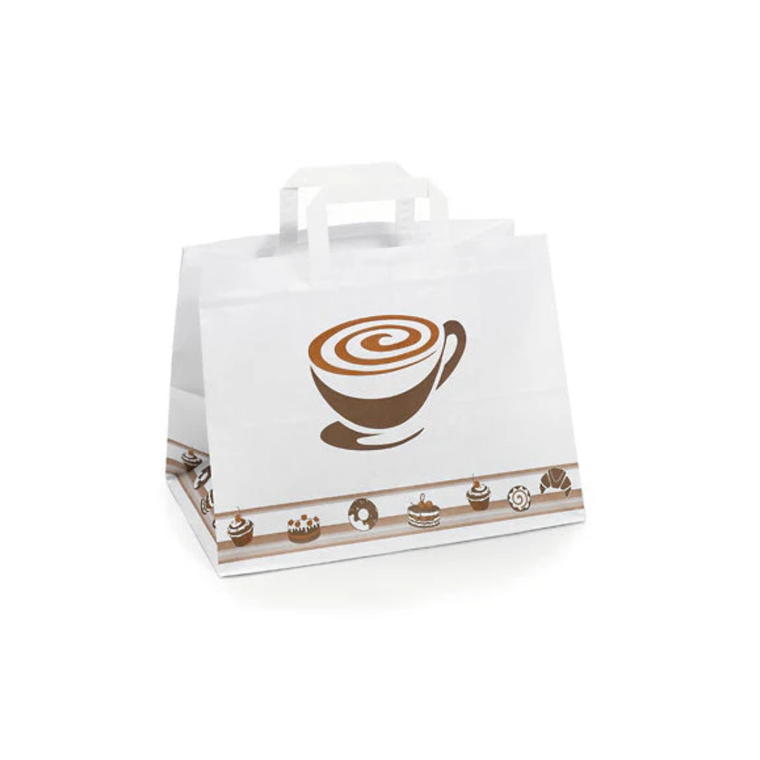 Mocha Patisserie Paper Takeaway Bags 260x175x245mm