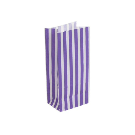 Purple Stripe Pick 'n' Mix Bag 10x7x24cm (1000 per pack)