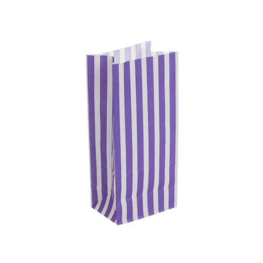 Purple Stripe Pick 'n' Mix Bag 10x7x24cm (1000 per pack)