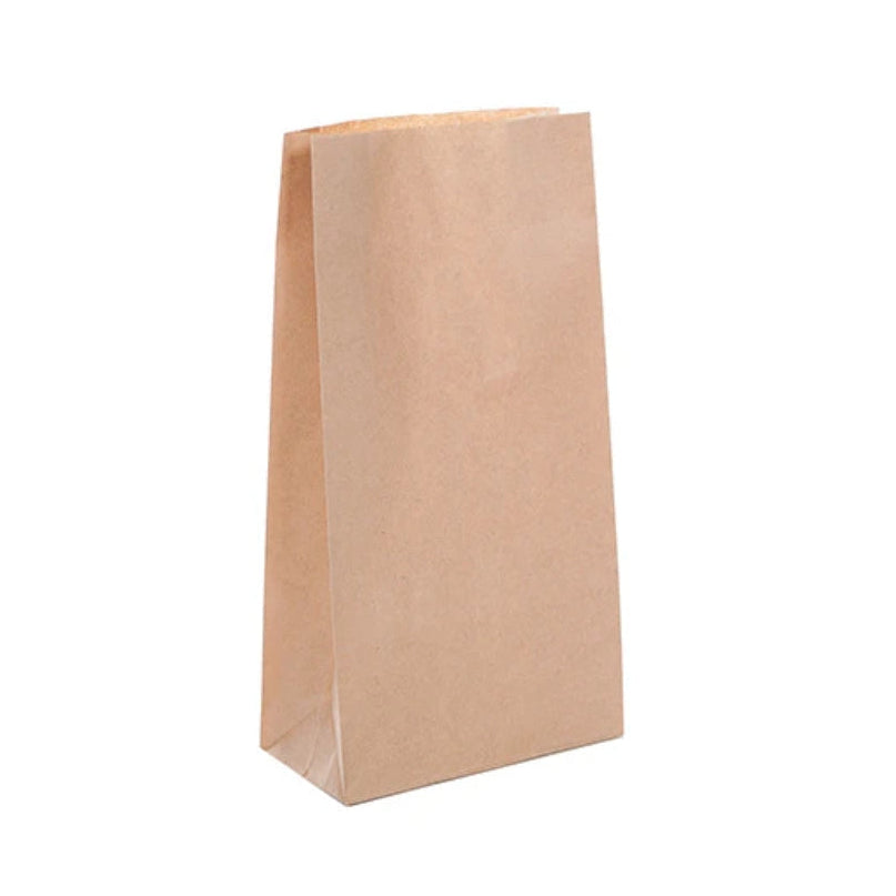 Recycled Brown Kraft Block Bottom Bags (175x113x350mm)