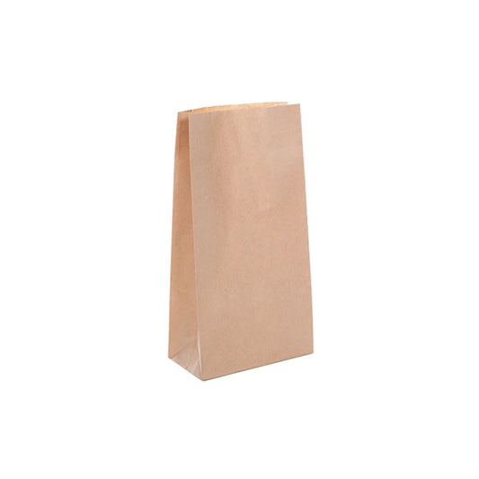 Recycled Brown Kraft Block Bottom Bags (175x113x350mm)