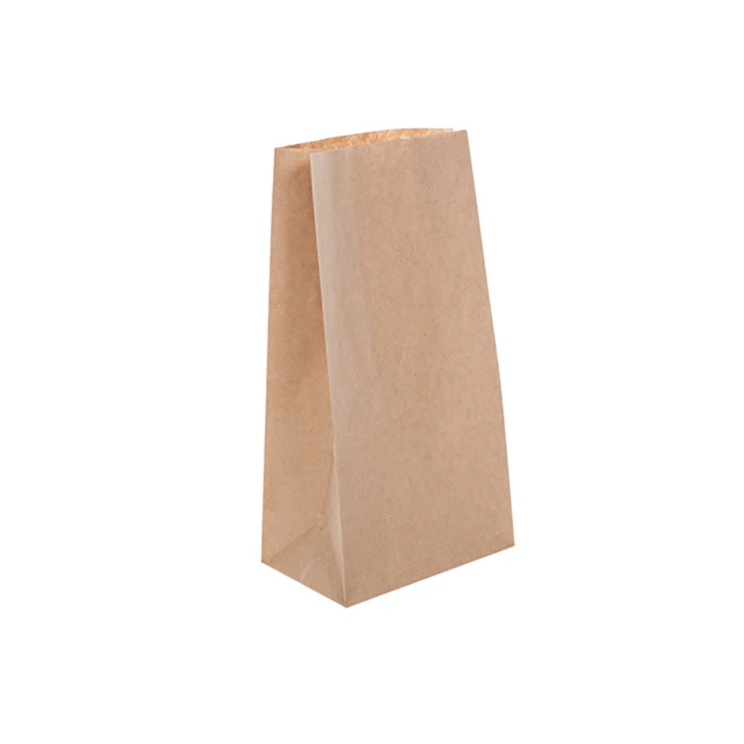 Recycled Brown Kraft Block Bottom Bags (200x115x375mm)