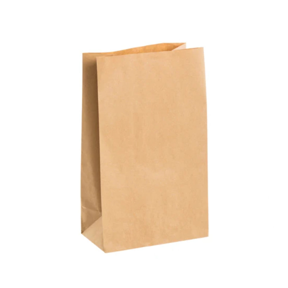 Recycled Brown Kraft Block Bottom Bags 250x138x413mm