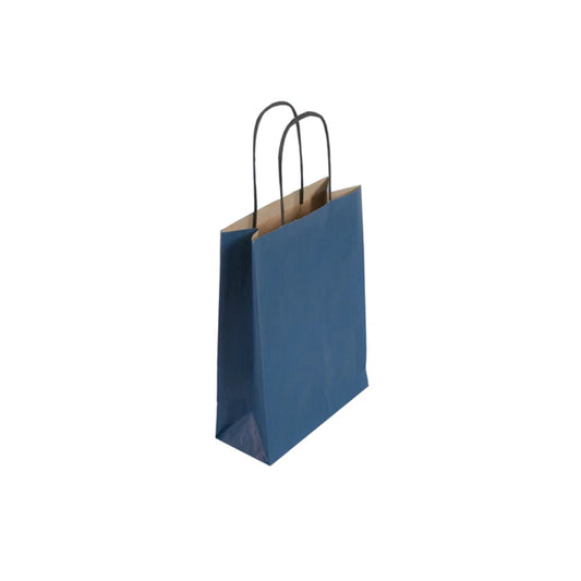 Small Blue Twist Handle Paper Bag (19x8x21cm)