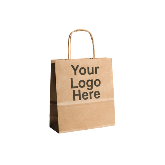 Small Brown Kraft Carriers (19x8x21cm) Printed Black