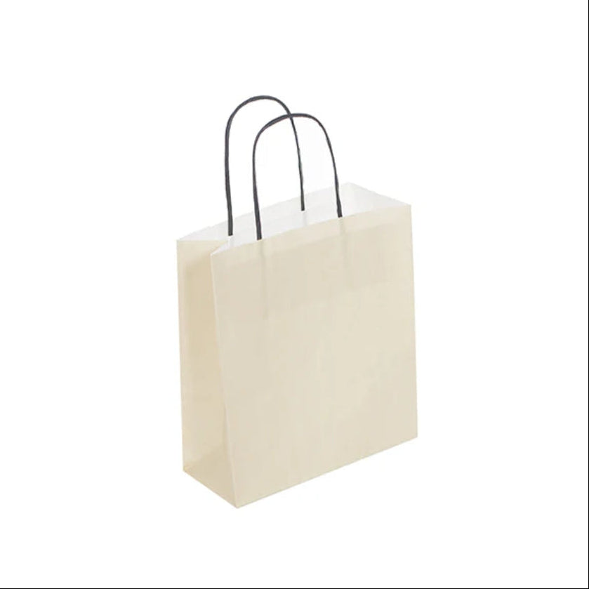 Small Cream Twist Handle Bag (19x8x21cm)