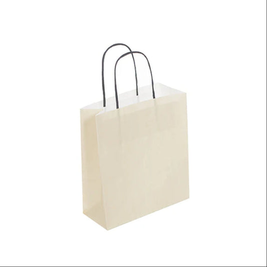 Small Cream Twist Handle Bag (19x8x21cm)