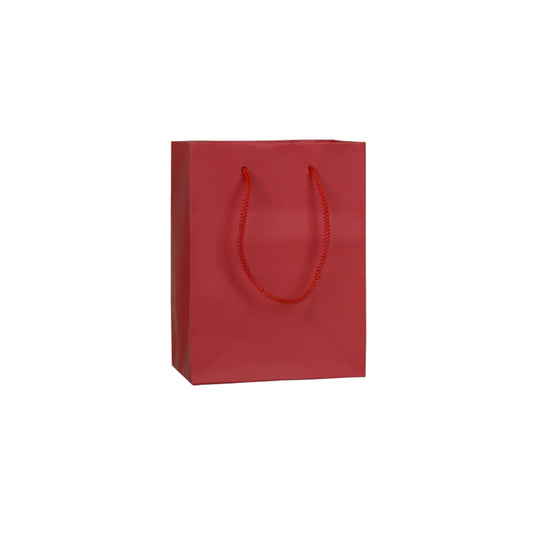 Small Red Matt Laminated Carrier Bag 12x8x14cm