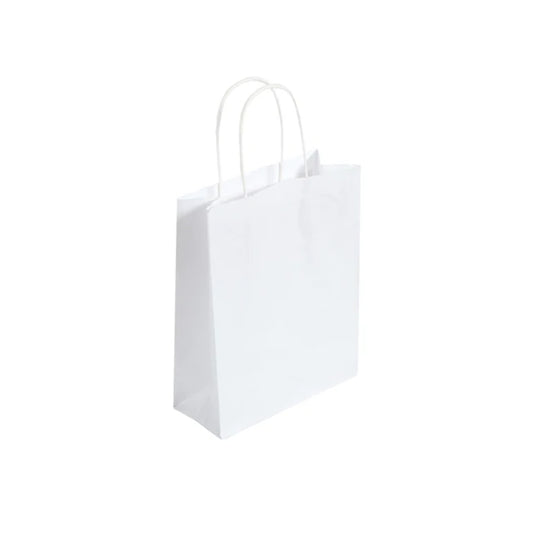 Small White Twist Handle Bag (19x8x21cm)
