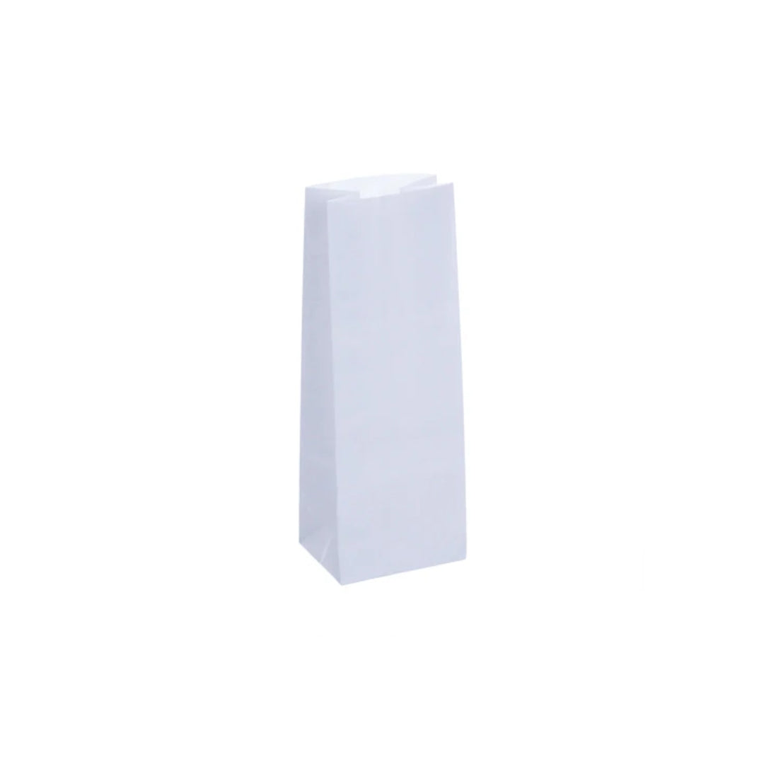 White Kraft Block Bottom Bags (108x55x215mm)
