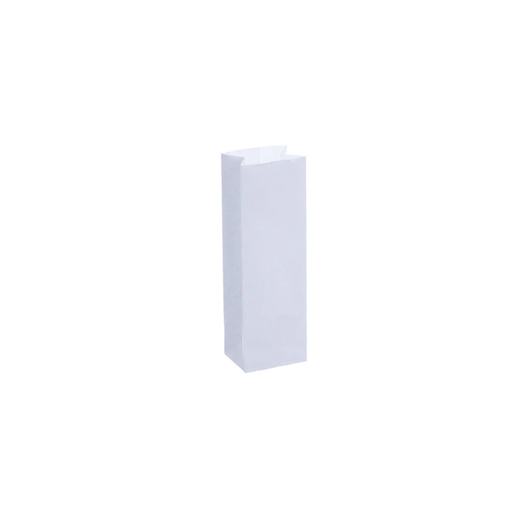 White Kraft Block Bottom Bags (75x45x229mm)