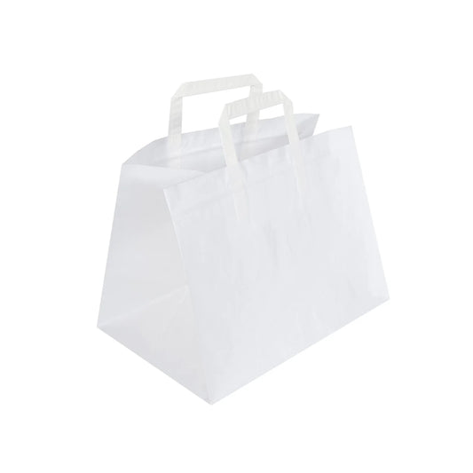 White Patisserie Flat Handle Takeaway Bag (317x218x245mm)