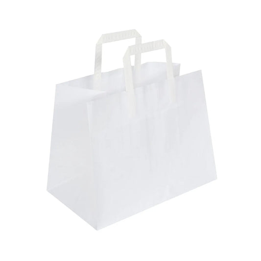White Patisserie Flat Handle Takeaway Bags (317x183x245mm)